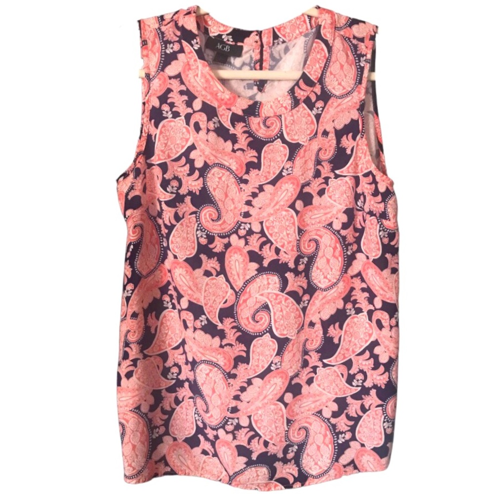 FINAL PRICE!! AGB Sleeveless Floral Blouse Sz L